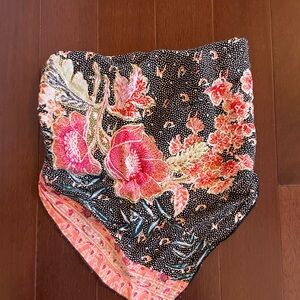Free People Black and Pink Floral Blouse